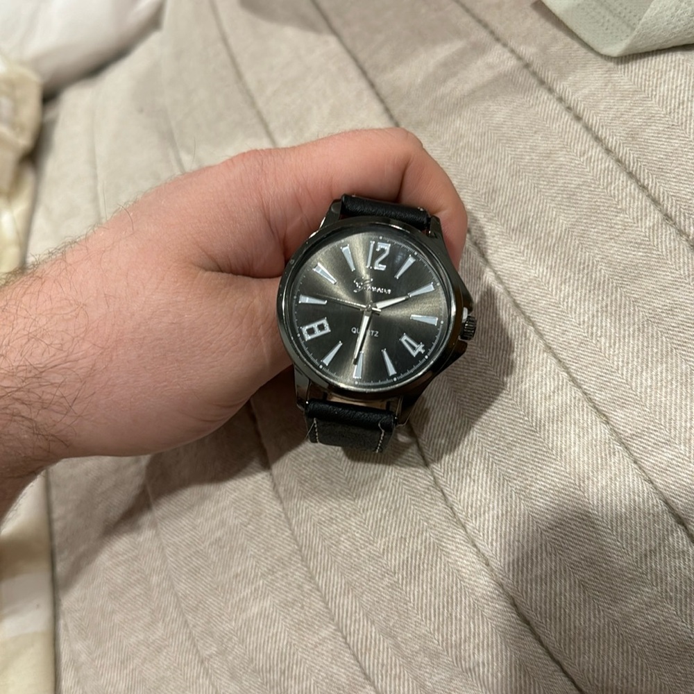 Geneva 3801 Mens All Black Easy Read Analog Quartz Watch